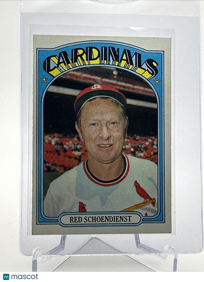 1972 Topps Red Schoendienst Baseball Card #67 VG-EX Quality #2 FREE SHIPPING