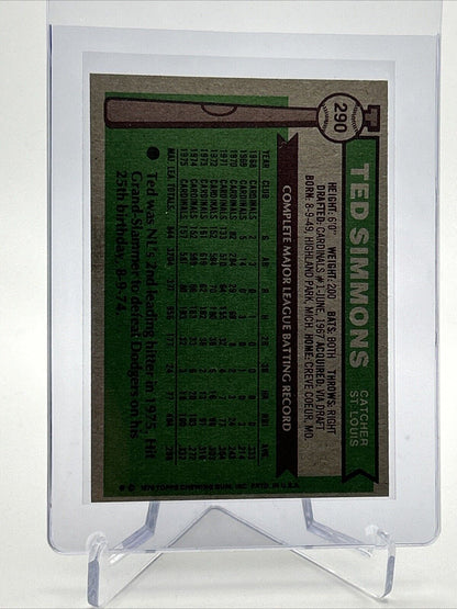 1976 Topps Ted Simmons Baseball Card #290 EX Quality #3 FREE SHIPPING