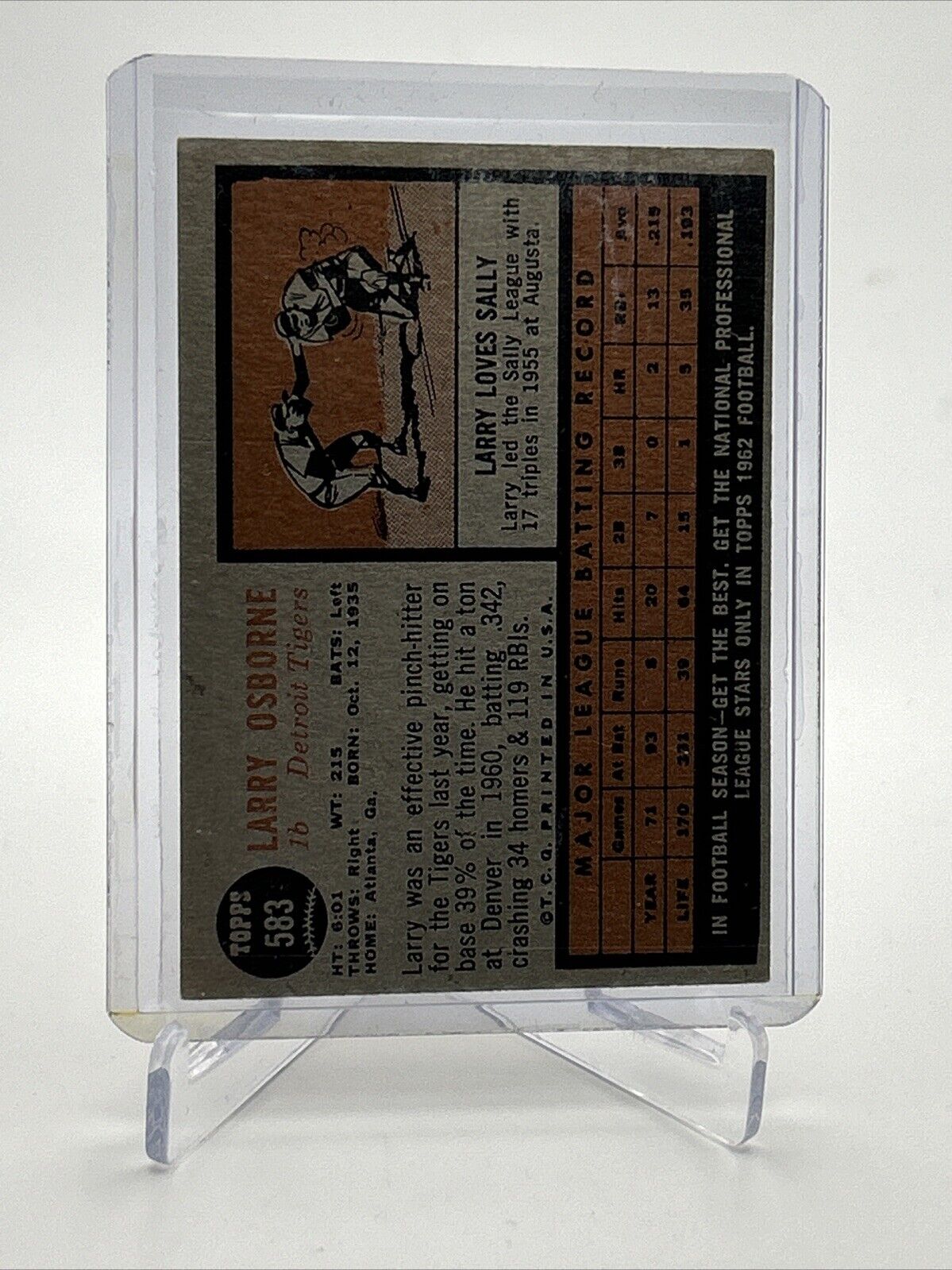 1962 Topps Larry Osborne Baseball Card #583 VG Quality #2 FREE SHIPPING