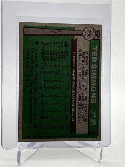 1976 Topps Ted Simmons Baseball Card #290 VG Quality #7 FREE SHIPPING