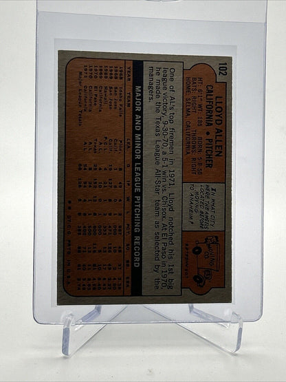 1972 Topps Lloyd Allen Baseball Card #102 EX Quality #2 FREE SHIPPING