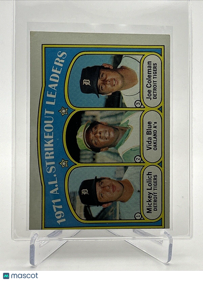 1972 Topps 1971 A.L. Strikeout Leaders Card #96 VG Quality FREE SHIPPING
