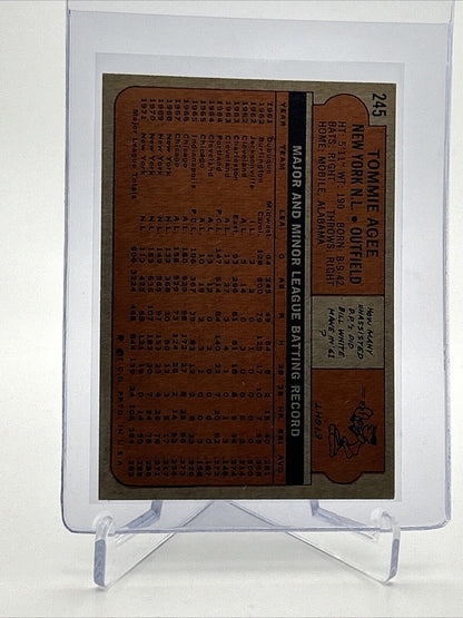 1972 Topps Tommie Agee Baseball Card #245 VG-EX Quality #2 FREE SHIPPING
