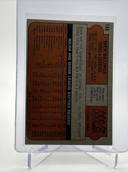 1972 Topps Dick Billings Baseball Card #148 VG-EX Quality #2 FREE SHIPPING