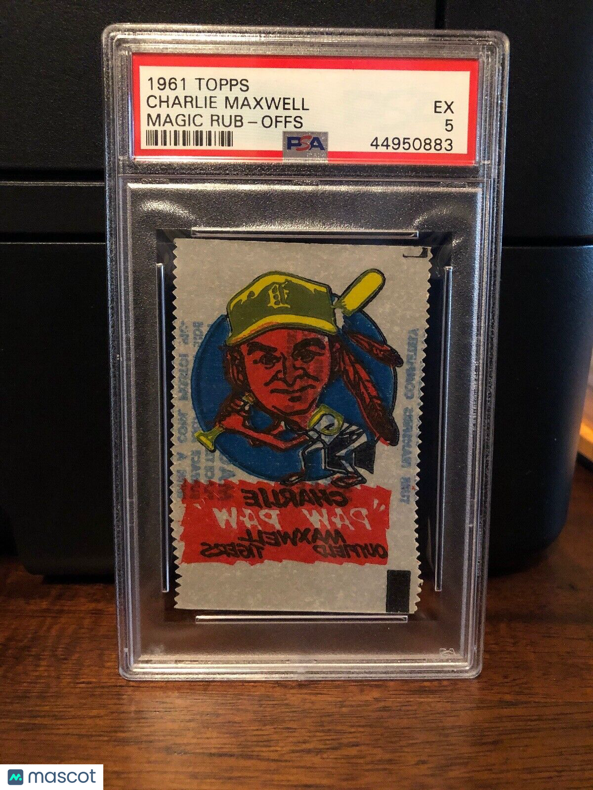 1961 Topps Magic Rub-offs Charlie Maxwell Baseball Card PSA 5 EX