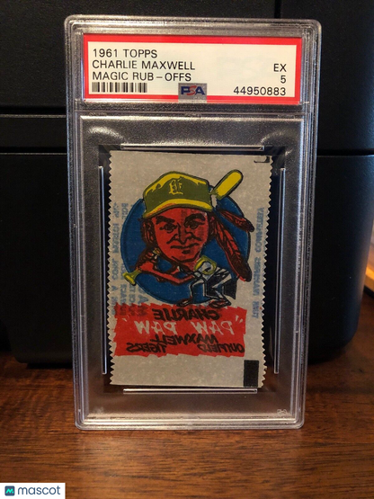 1961 Topps Magic Rub-offs Charlie Maxwell Baseball Card PSA 5 EX