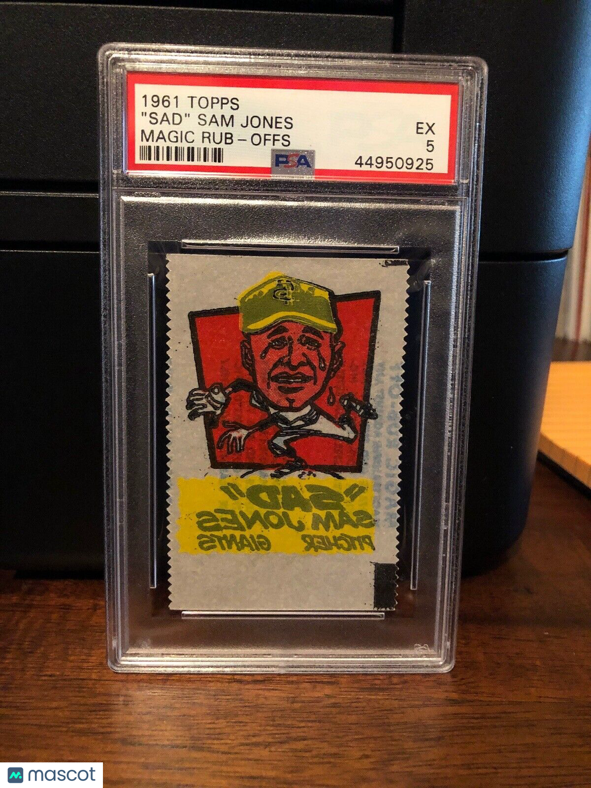 1961 Topps Magic Rub-offs "Sad" Sam Jones Baseball Card PSA 5 EX