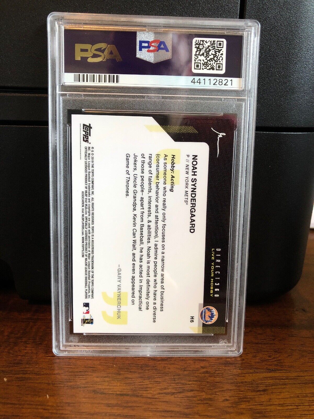 2019 Topps X Gary Vee Noah Syndergaard Baseball Card #H6 PSA 10 Gem Mint