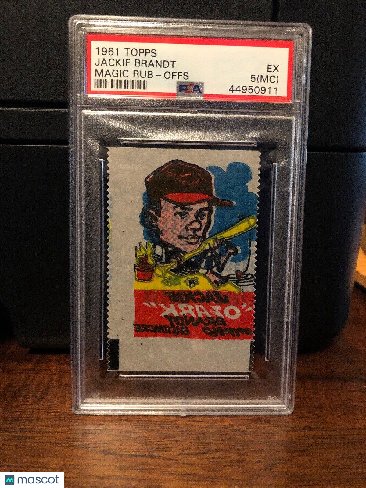 1961 Topps Magic Rub-offs Jackie Brandt Baseball Card PSA 5 EX (MC)