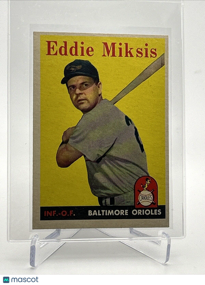 1958 Topps Eddie Miksis Baseball Card #121 EX-MT Quality #2 FREE SHIPPING