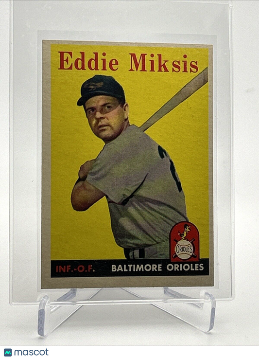 1958 Topps Eddie Miksis Baseball Card #121 EX-MT Quality #2 FREE SHIPPING