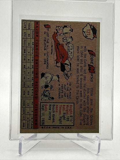 1958 Topps Eddie Miksis Baseball Card #121 EX-MT Quality #2 FREE SHIPPING