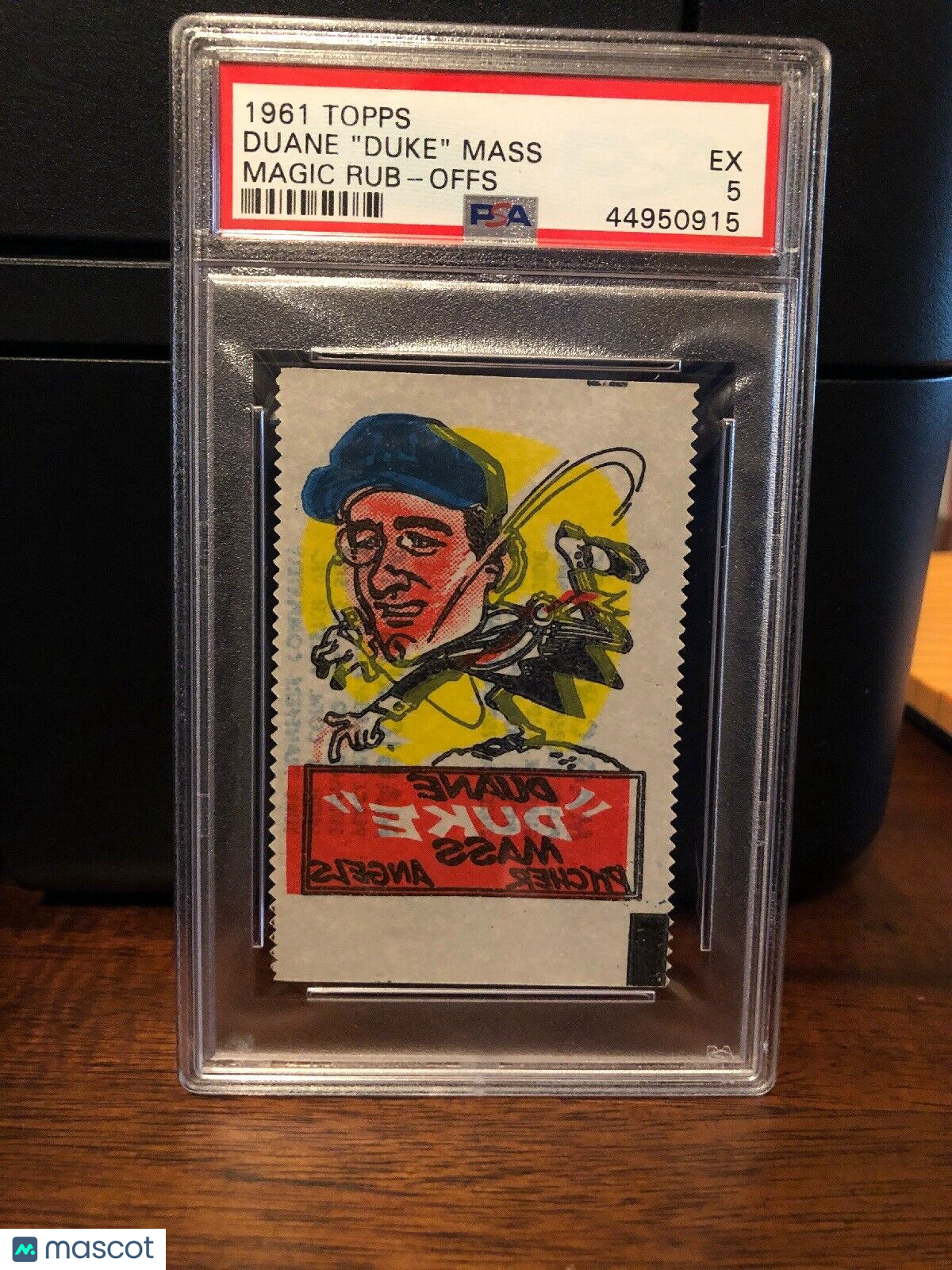 1961 Topps Magic Rub-offs "Duke" Duane Mass Baseball Card PSA 5 EX