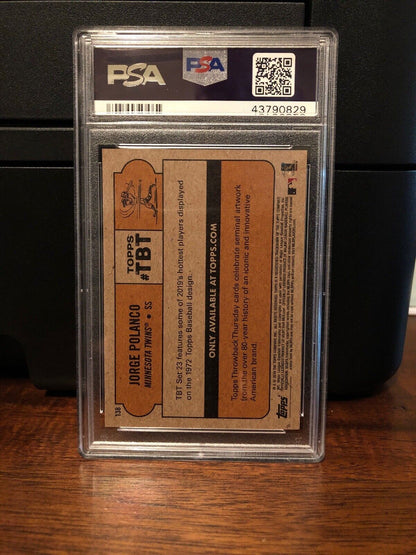 2019 Topps Throwback Thursday Jorge Polanco Baseball Card #138 PSA 10 Gem Mint