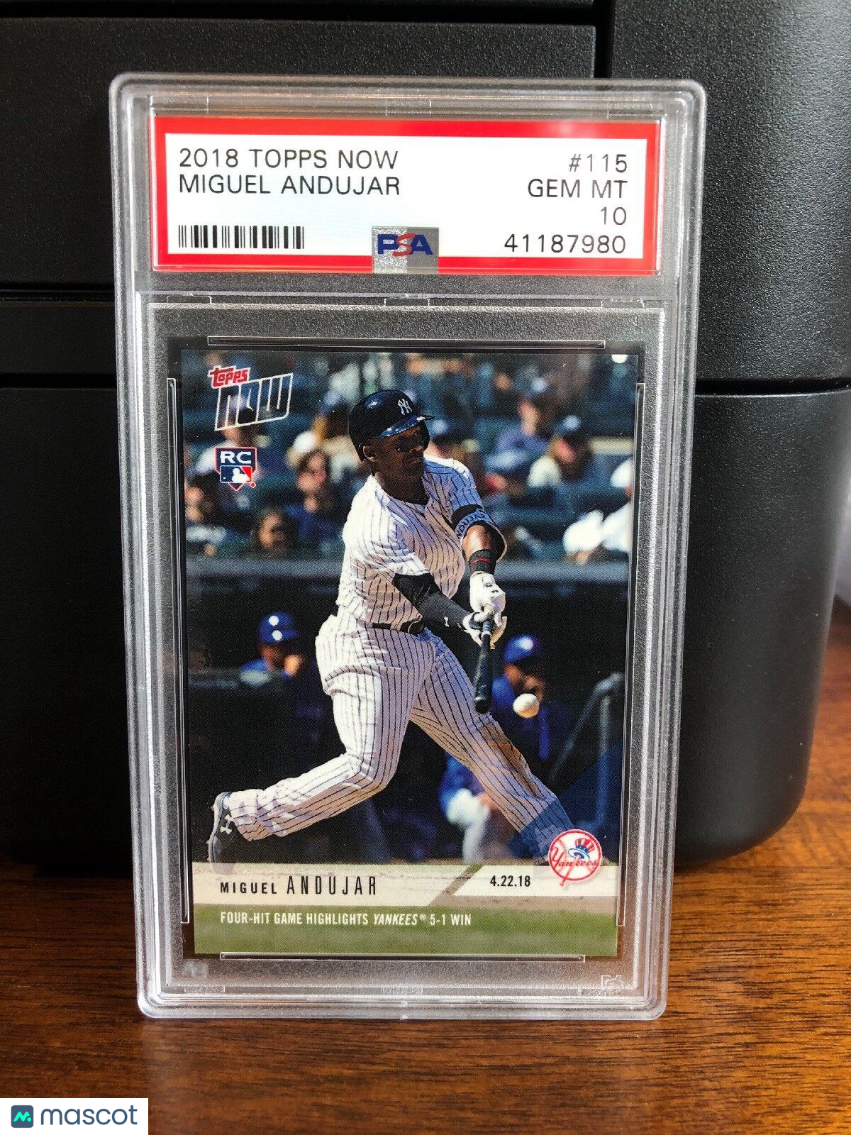 2018 Topps Now Miguel Andujar Yankees Rookie Card #115 PSA 10 Gem Mint