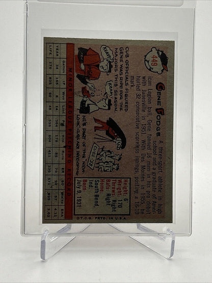 1958 Topps Gene Fodge Rookie Baseball Card #449 EX-MT Quality #3 FREE SHIPPING