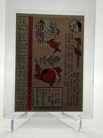 1958 Topps Tom Morgan Baseball Card #365 EX-MT Quality #2 FREE SHIPPING