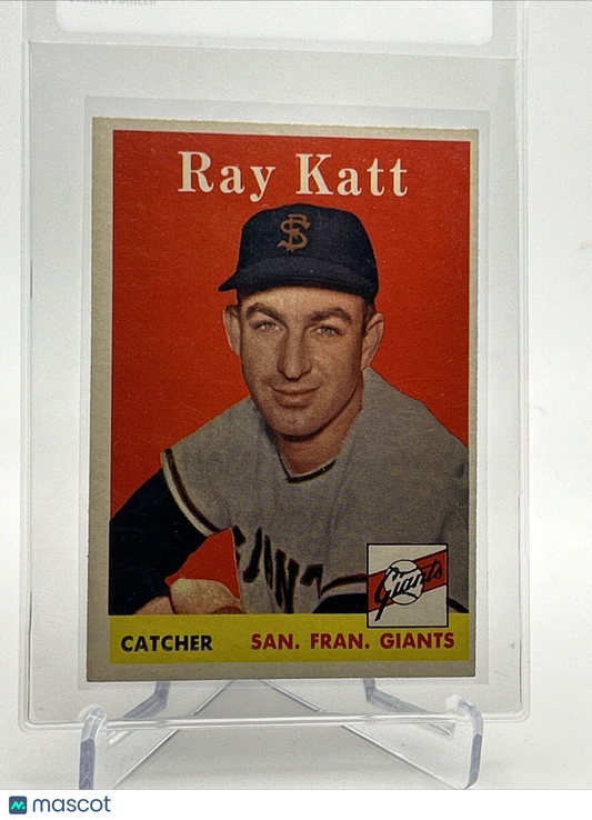 1958 Topps Ray Katt Baseball Card #284 EX-MT Quality #2 FREE SHIPPING
