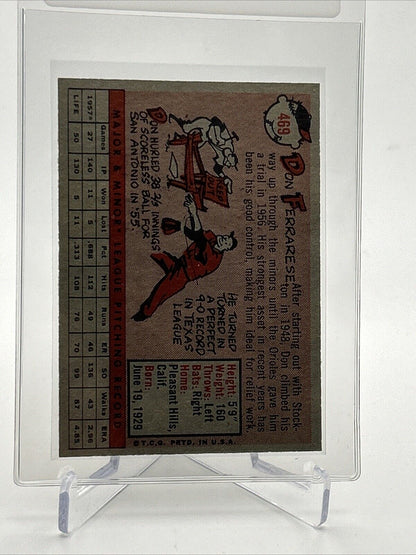 1958 Topps Don Ferrarese Baseball Card #469 EX-MT Quality #2 FREE SHIPPING