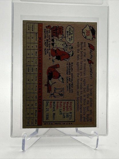 1958 Topps Ralph Lumenti Baseball Card #369 EX-MT Quality FREE SHIPPING