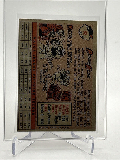 1958 Topps Ronnie Kline Baseball Card #82 EX-MT Quality #2 FREE SHIPPING