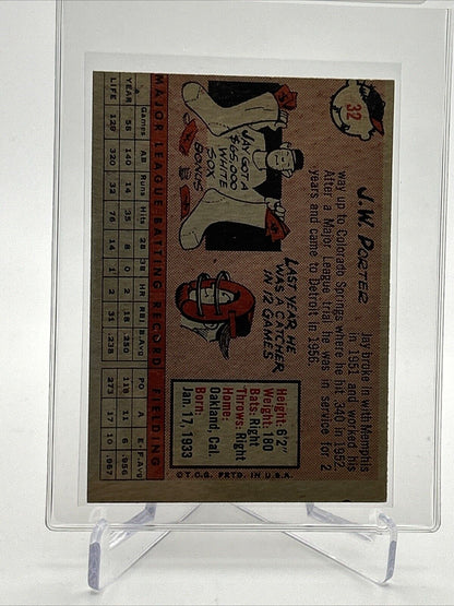 1958 Topps J.W. Porter Baseball Card #32 EX-MT Quality #3 FREE SHIPPING
