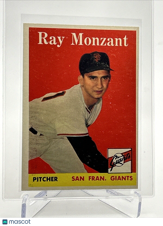1958 Topps Ray Monzant Baseball Card #447 EX-MT Quality #2 FREE SHIPPING