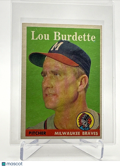 1958 Topps Lou Burdette Baseball Card #10 EX-MT Quality FREE SHIPPING