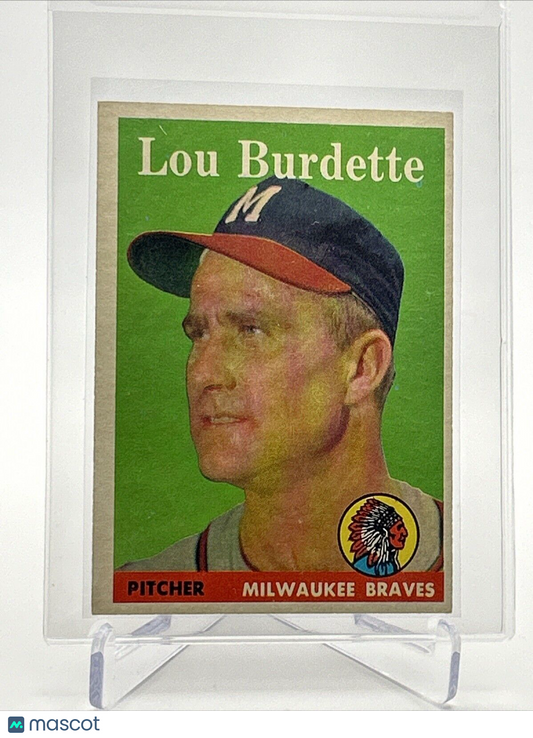 1958 Topps Lou Burdette Baseball Card #10 EX-MT Quality FREE SHIPPING