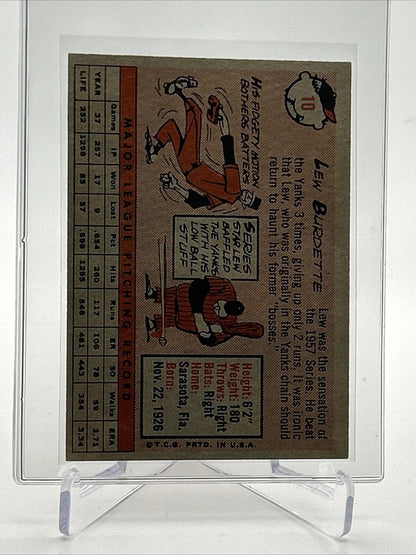 1958 Topps Lou Burdette Baseball Card #10 EX-MT Quality FREE SHIPPING