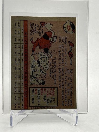 1958 Topps Bob Grim Baseball Card #224 EX-MT Quality FREE SHIPPING