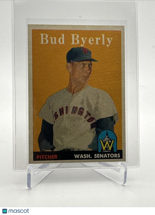 1958 Topps Bud Byerly Baseball Card #72 EX-MT Quality FREE SHIPPING