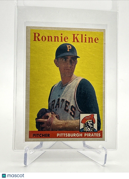 1958 Topps Ronnie Kline Baseball Card #82 EX-MT Quality #3 FREE SHIPPING