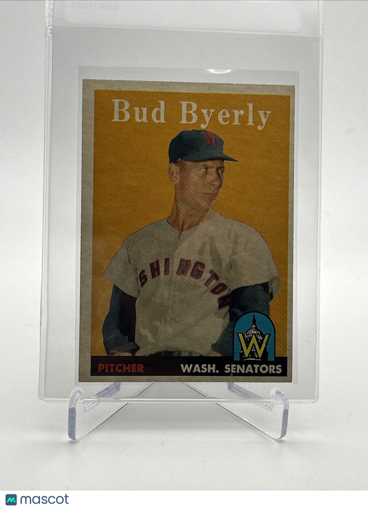 1958 Topps Bud Byerly Baseball Card #72 EX-MT Quality #2 FREE SHIPPING