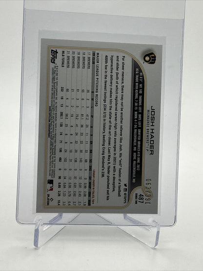 2022 Topps HOBBY FOILBOARD Josh Hader Card #487 /390 FREE SHIPPING