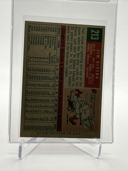 1959 Topps Jim Rivera Grey Back Baseball Card #213 EX Quality FREE SHIPPING