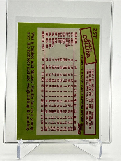 1985 Topps Traded TIFFANY Dave Collins Baseball Card #25T NM-MT FREE SHIPPING
