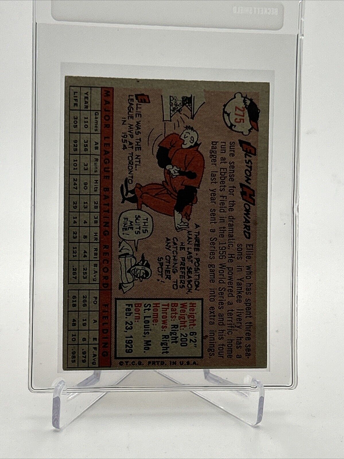1958 Topps Elston Howard Baseball Card #275 EX-MT Quality #2 FREE SHIPPING