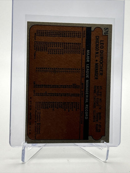 1972 Topps Leo Durocher Baseball Card #576 VG-EX Quality FREE SHIPPING