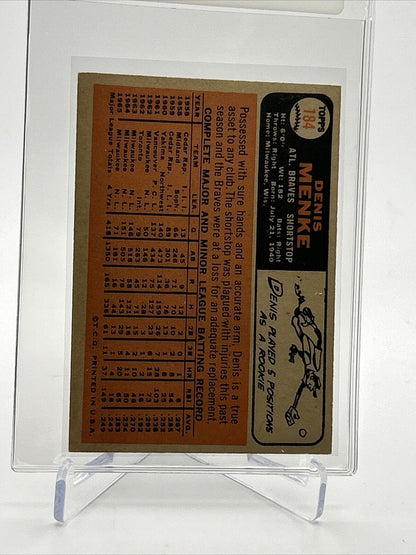 1966 Topps Denis Menke Baseball Card #184 VG Quality FREE SHIPPING