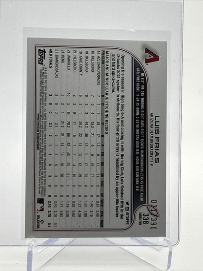 2022 Topps HOBBY FOILBOARD Luis Frias Rookie Card #338 /390 FREE SHIPPING