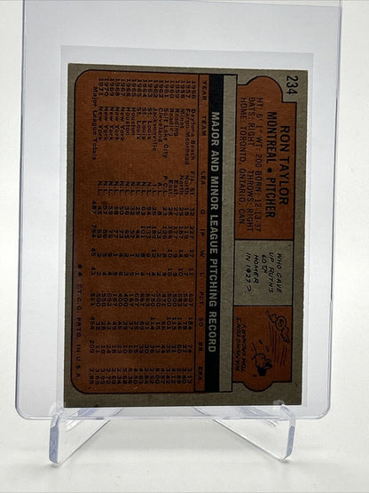 1972 Topps Ron Taylor Baseball Card #234 EX-MT Quality FREE SHIPPING