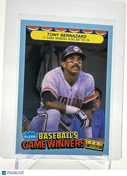 1987 Fleer Baseball's Game Winners Tony Bernazard #4 Mint FREE SHIPPING