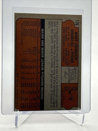 1972 Topps Bart Johnson Baseball Card #126 VG-EX Quality FREE SHIPPING