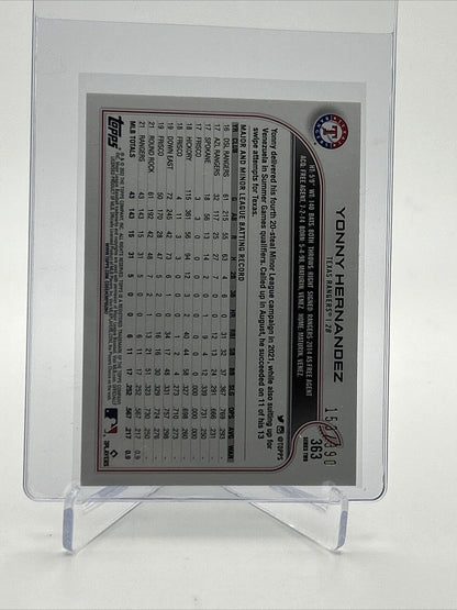 2022 Topps HOBBY FOILBOARD Yonny Hernandez Rookie Card #363 /390 FREE SHIPPING