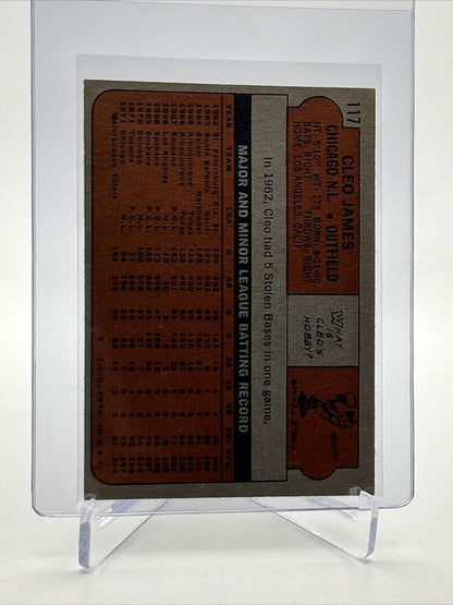 1972 Topps Cleo James Baseball Card #117 VG-EX Quality FREE SHIPPING