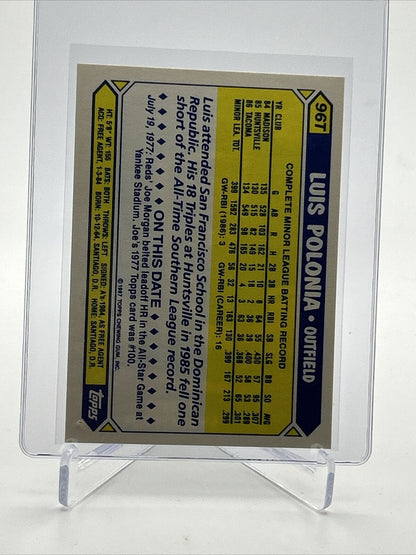 1987 Topps Traded TIFFANY Luis Polonia Baseball Card #96T Mint FREE SHIPPING