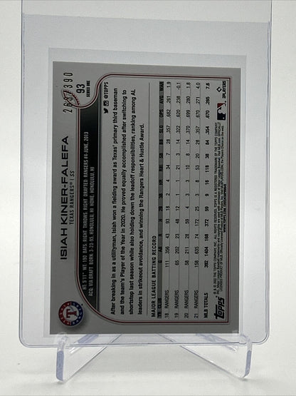 2022 Topps HOBBY FOILBOARD Isiah Kiner-Falef Card #93 /390 FREE SHIPPING