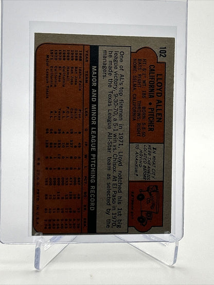 1972 Topps Lloyd Allen Baseball Card #102 VG-EX Quality FREE SHIPPING