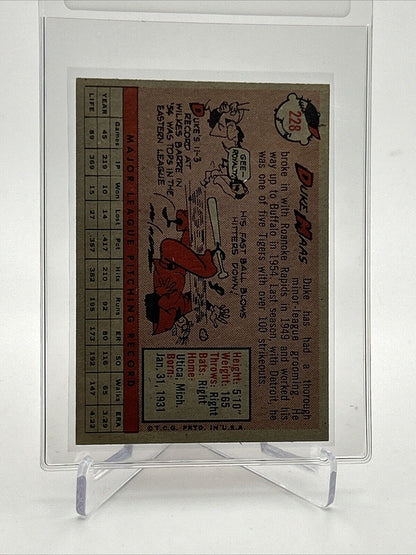 1958 Topps Duke Maas Baseball Card #228 EX-MT Quality #3 FREE SHIPPING